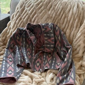 Blank NYC Pink and Blue Patterned Jean Jacket